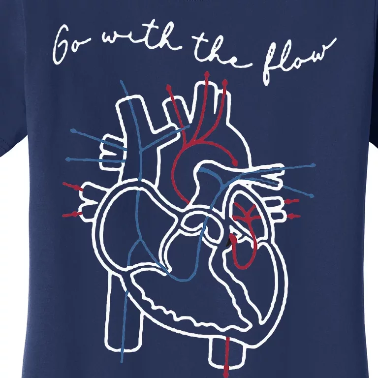 Cvicu Cardiac Nurse Anatomy Cardiology Human Heart Flow Women's T-Shirt