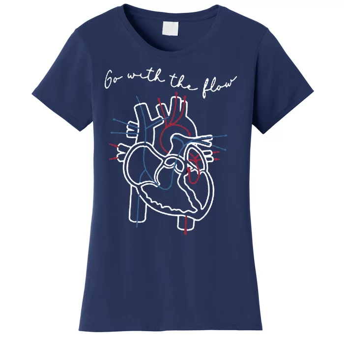 Cvicu Cardiac Nurse Anatomy Cardiology Human Heart Flow Women's T-Shirt