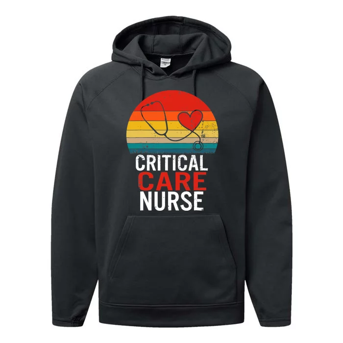 Critical Care Nurse ICU Nurses Week Intensive Care Graduate Performance Fleece Hoodie