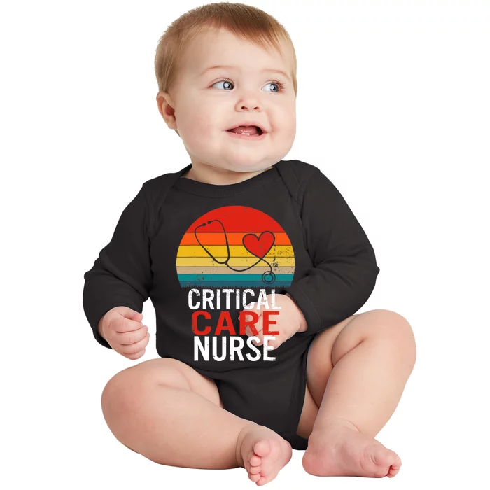 Critical Care Nurse ICU Nurses Week Intensive Care Graduate Baby Long Sleeve Bodysuit