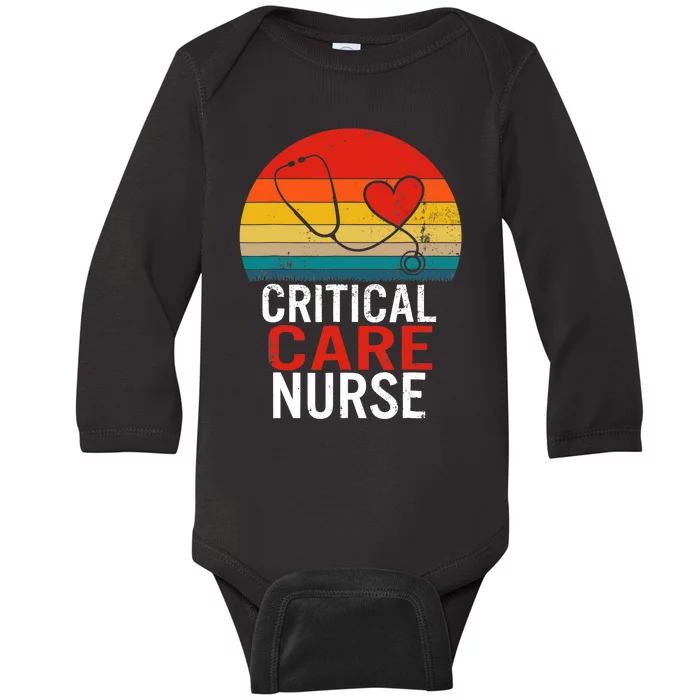 Critical Care Nurse ICU Nurses Week Intensive Care Graduate Baby Long Sleeve Bodysuit