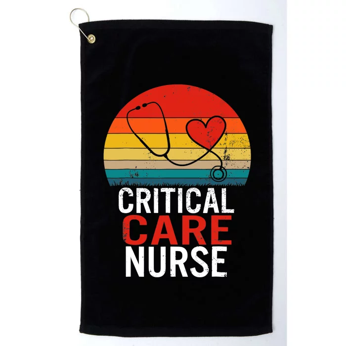 Critical Care Nurse ICU Nurses Week Intensive Care Graduate Platinum Collection Golf Towel