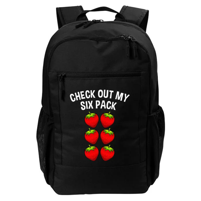 Cute Check Out My Six Pack Art Strawberry Lover Daily Commute Backpack