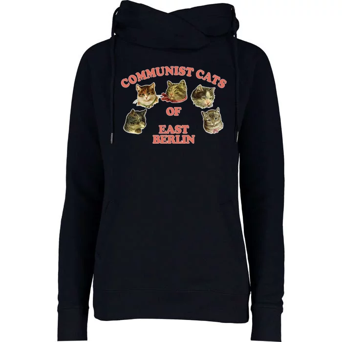 Communist Cats Of East Berlin Womens Funnel Neck Pullover Hood