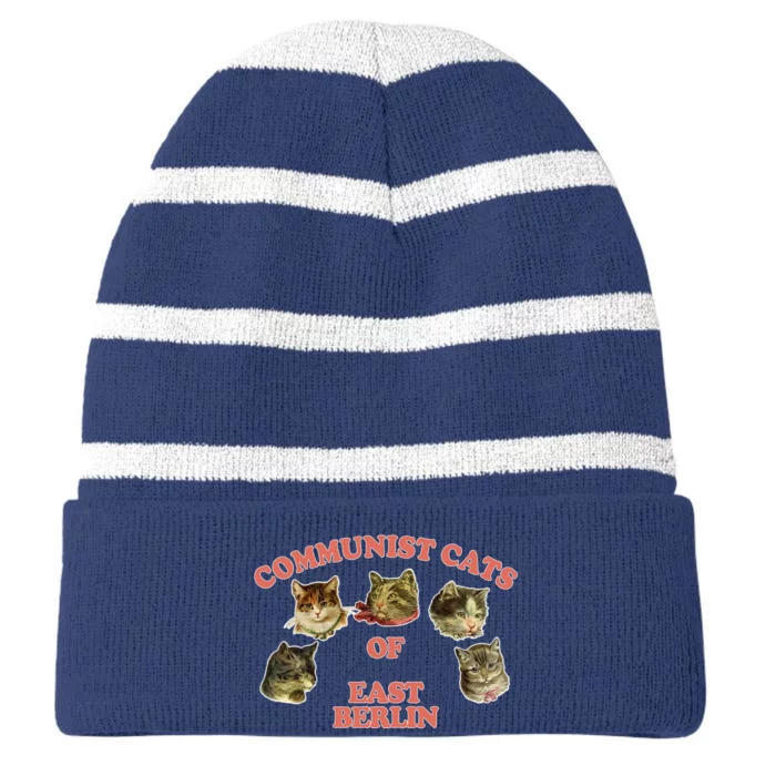 Communist Cats Of East Berlin Striped Beanie with Solid Band