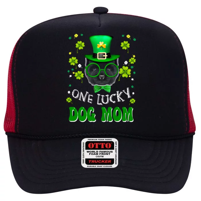 Chow Chow One Lucky Dog Mom Funny Dogs Lover St Patricks Day Gift High Crown Mesh Trucker Hat