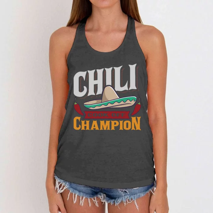 Chili Cook Off Champion Cooking Competition Team Award Women's Knotted Racerback Tank