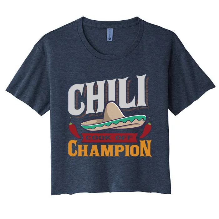 Chili Cook Off Champion Cooking Competition Team Award Women's Crop Top Tee