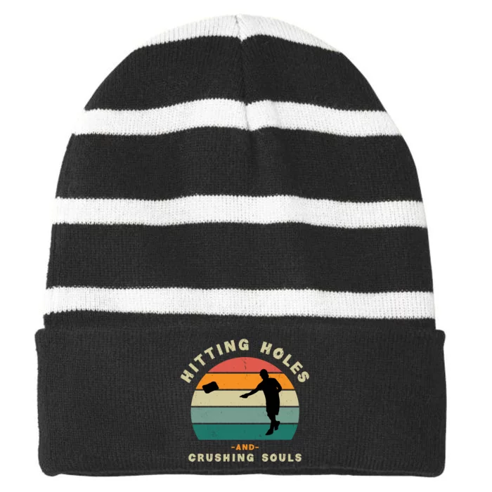 Cornhole Striped Beanie with Solid Band