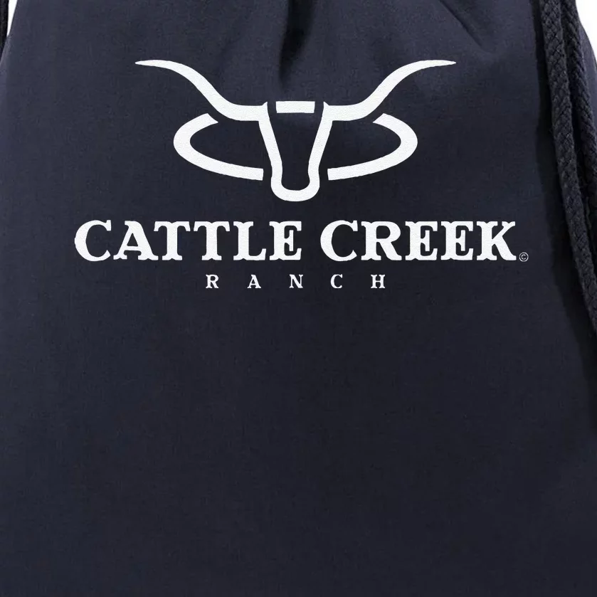 Cattle Creek Original White Logo Drawstring Bag