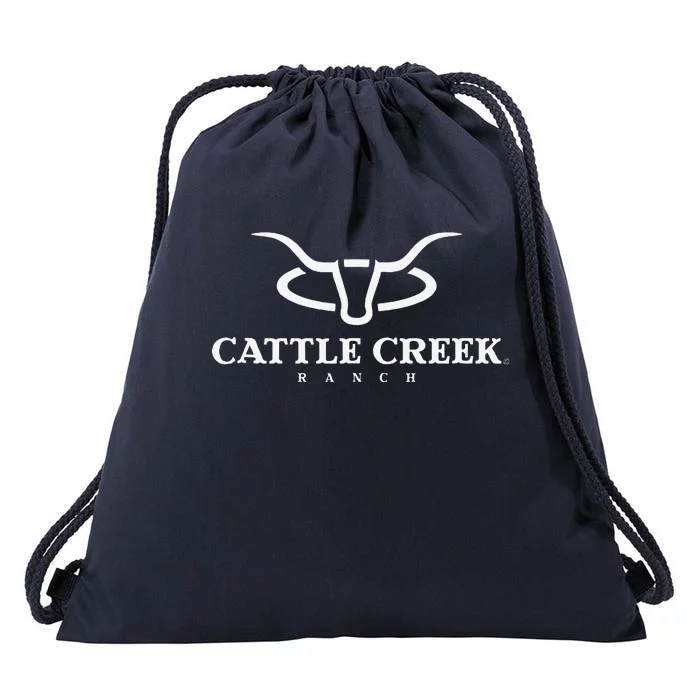 Cattle Creek Original White Logo Drawstring Bag