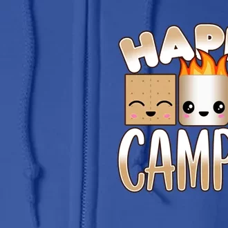 Campfire Camping Outdoor Friends Smores Happy Camper Cool Gift Full Zip Hoodie