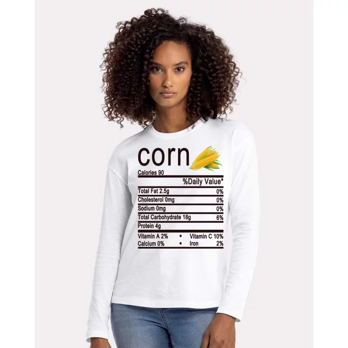 Corn Womens Cotton Relaxed Long Sleeve T-Shirt