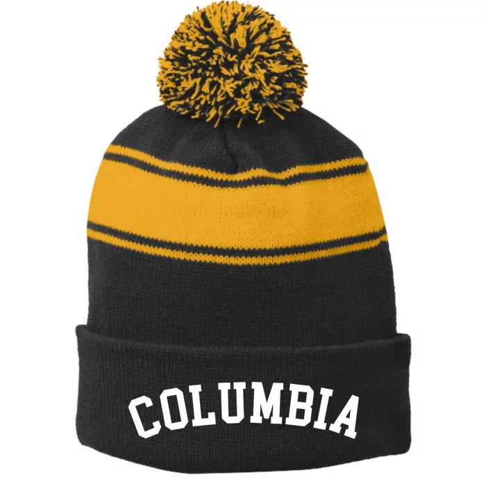 Columbia Stripe Pom Pom Beanie