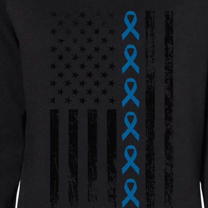 Colon Cancer Ribbon FLag Womens California Wash Sweatshirt