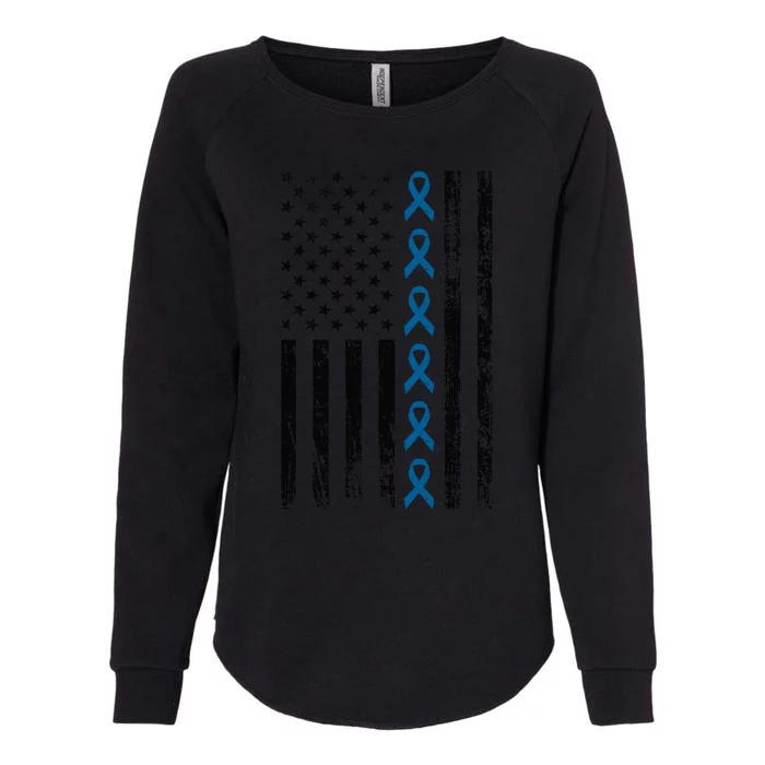 Colon Cancer Ribbon FLag Womens California Wash Sweatshirt