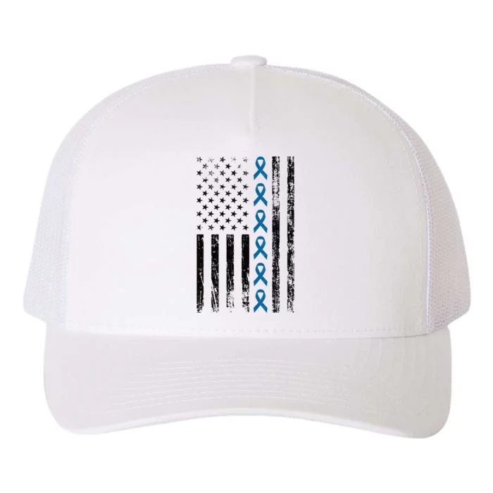 Colon Cancer Ribbon FLag Yupoong Adult 5-Panel Trucker Hat