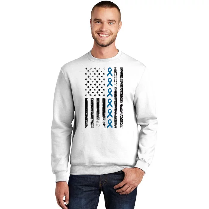 Colon Cancer Ribbon FLag Sweatshirt