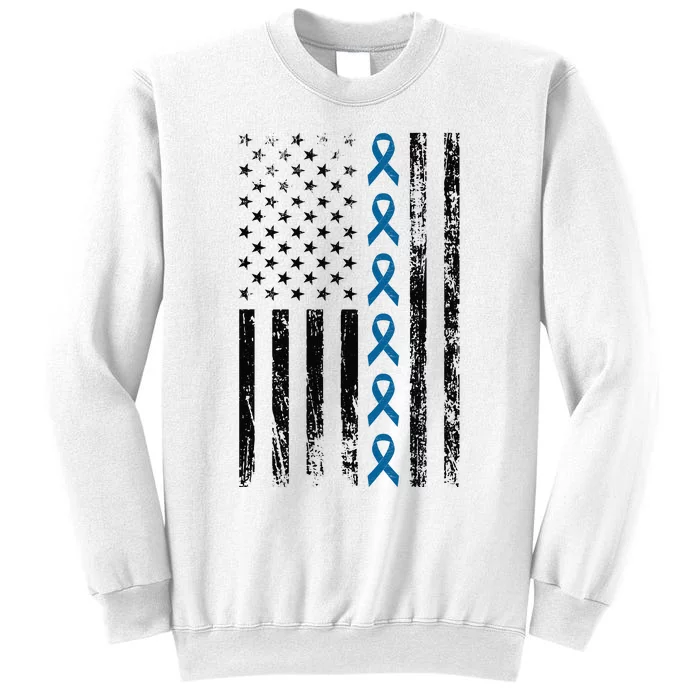 Colon Cancer Ribbon FLag Sweatshirt