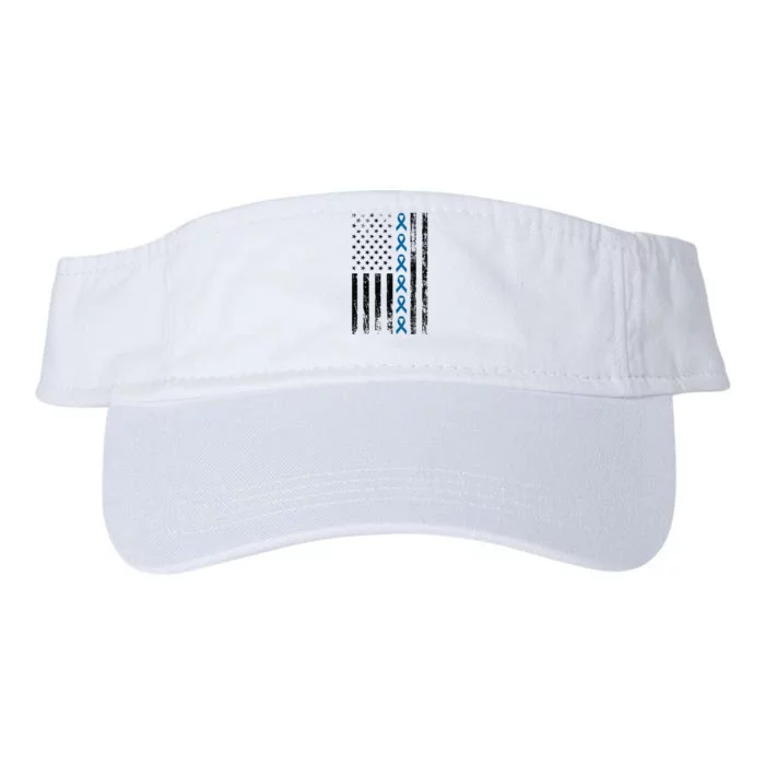 Colon Cancer Ribbon FLag Valucap Bio-Washed Visor