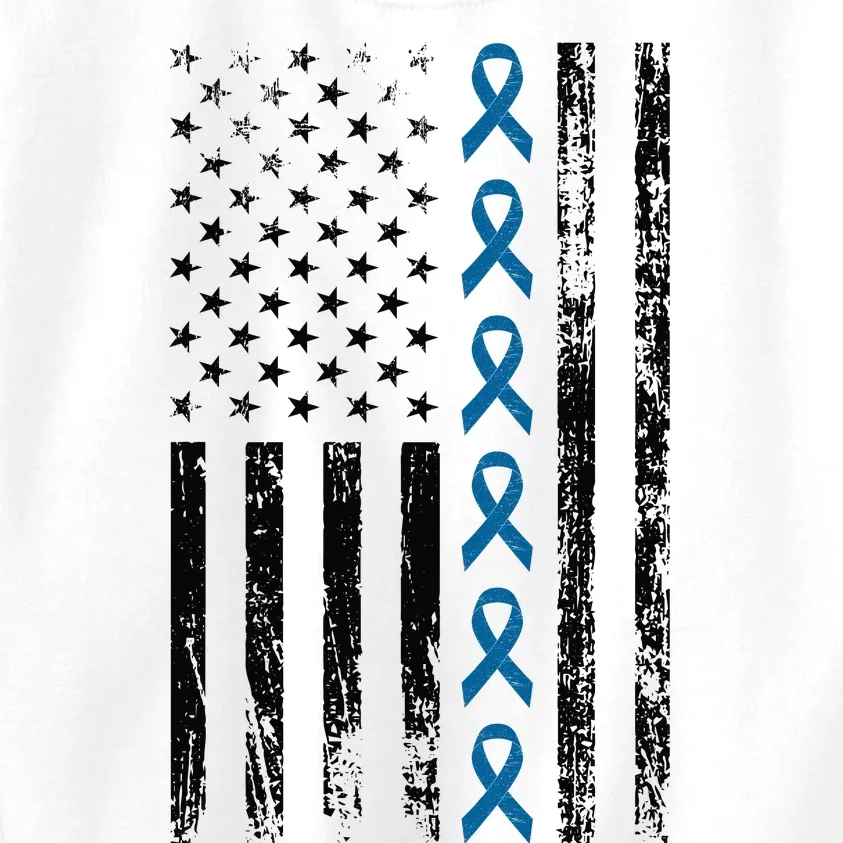 Colon Cancer Ribbon FLag Kids Sweatshirt