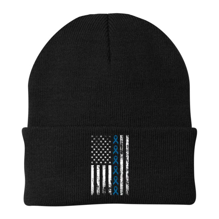 Colon Cancer Ribbon Knit Cap Winter Beanie