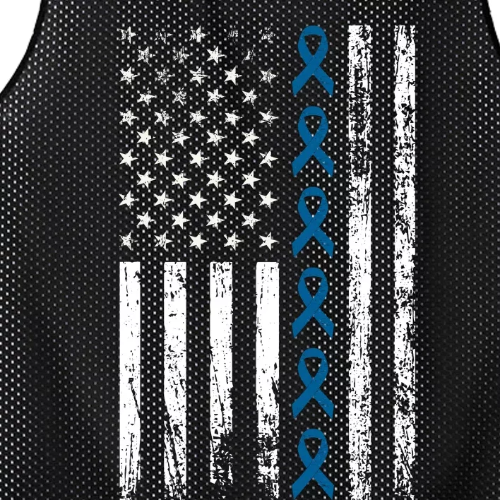 Colon Cancer Ribbon Mesh Reversible Basketball Jersey Tank