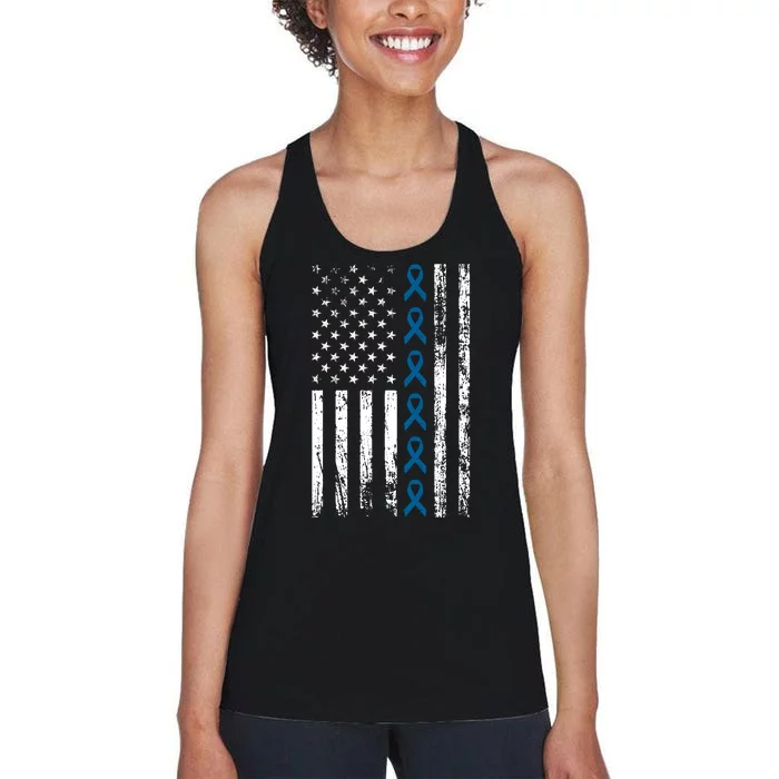 Colon Cancer Ribbon Women's Racerback Tank