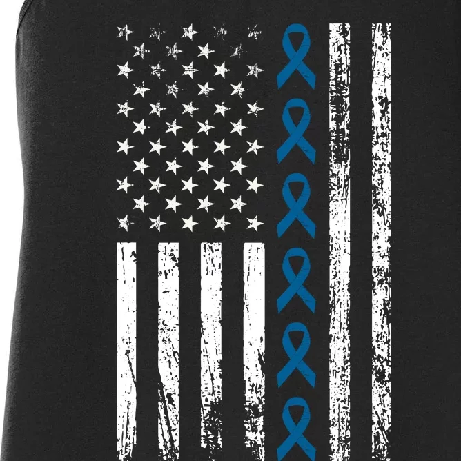 Colon Cancer Ribbon Women's Racerback Tank