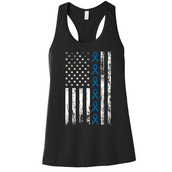 Colon Cancer Ribbon Women's Racerback Tank