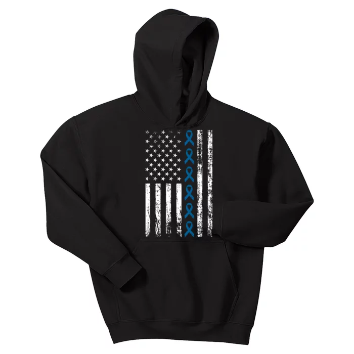 Colon Cancer Ribbon Kids Hoodie