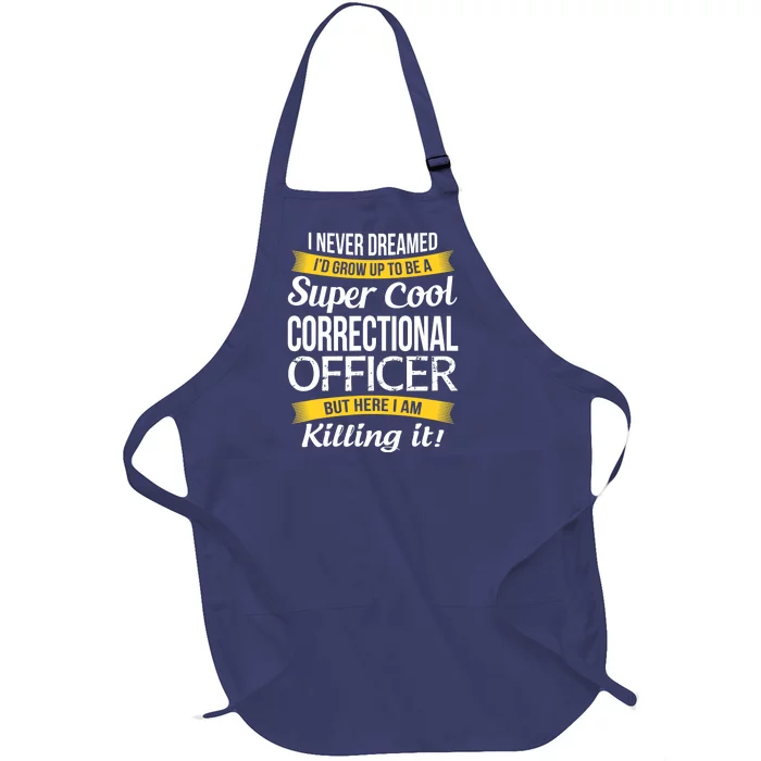 Cool Correctional Officer Funny Gift Full-Length Apron With Pocket