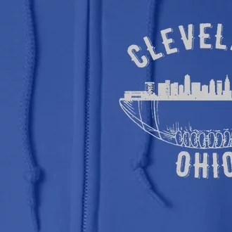 Cool Cleveland Ohio OH Football Skyline Skyscraper Fan Gift Full Zip Hoodie