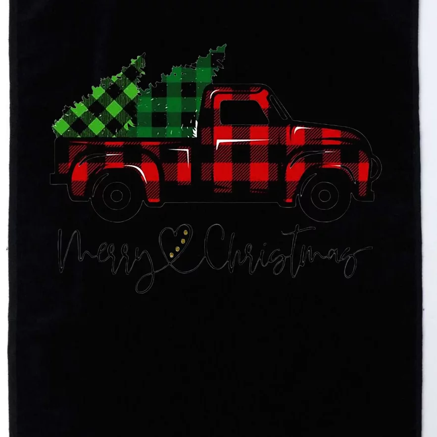 CHRISTMAS CHEER OLD PLAID RED TRUCK DELIVERING XMAS TREES Platinum Collection Golf Towel