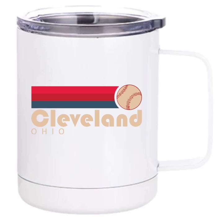 Cool Cleveland Ohio Baseball Front & Back 12oz Stainless Steel Tumbler Cup