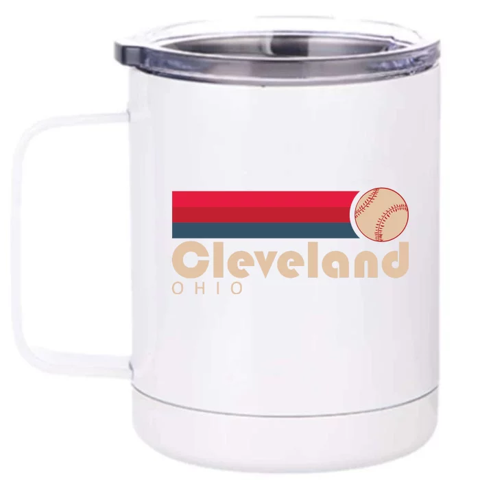 Cool Cleveland Ohio Baseball Front & Back 12oz Stainless Steel Tumbler Cup