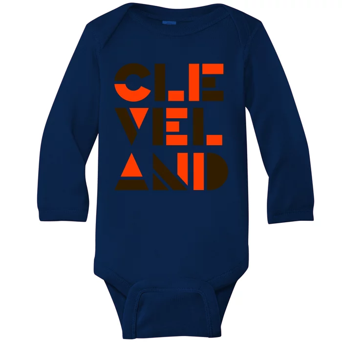 Cool Cleveland Ohio Baseball Baby Long Sleeve Bodysuit