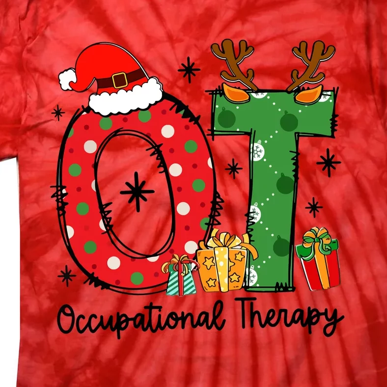 Cute Christmas Ot Occupational Therapy Therapist Merry Ot Xmas Gift Tie-Dye T-Shirt