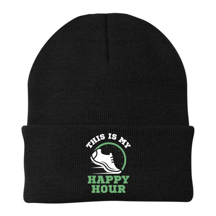 Cross Country Or Run Or This Is My Happy Hour Running Knit Cap Winter Beanie