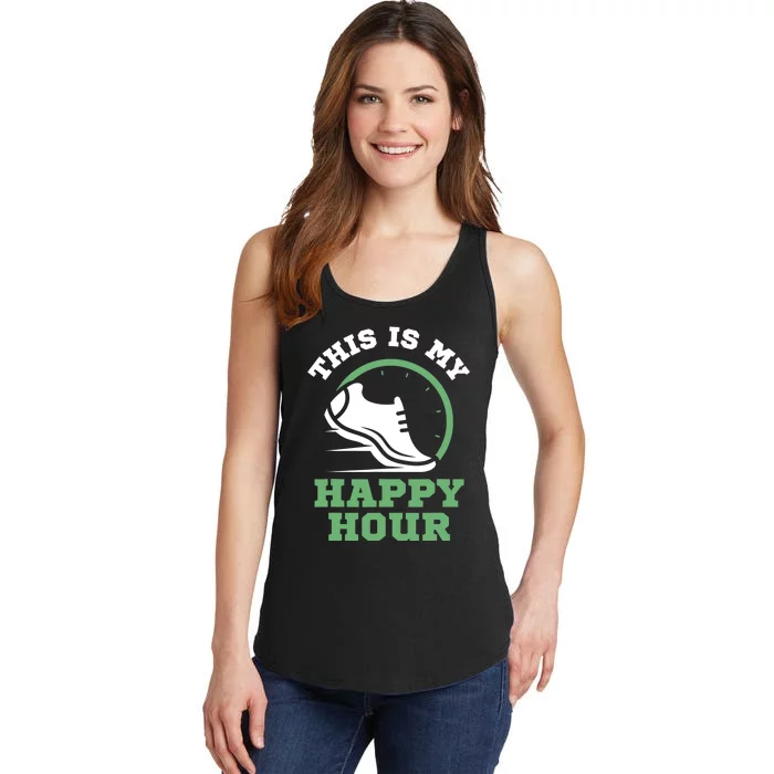 Cross Country Or Run Or This Is My Happy Hour Running Ladies Essential Tank