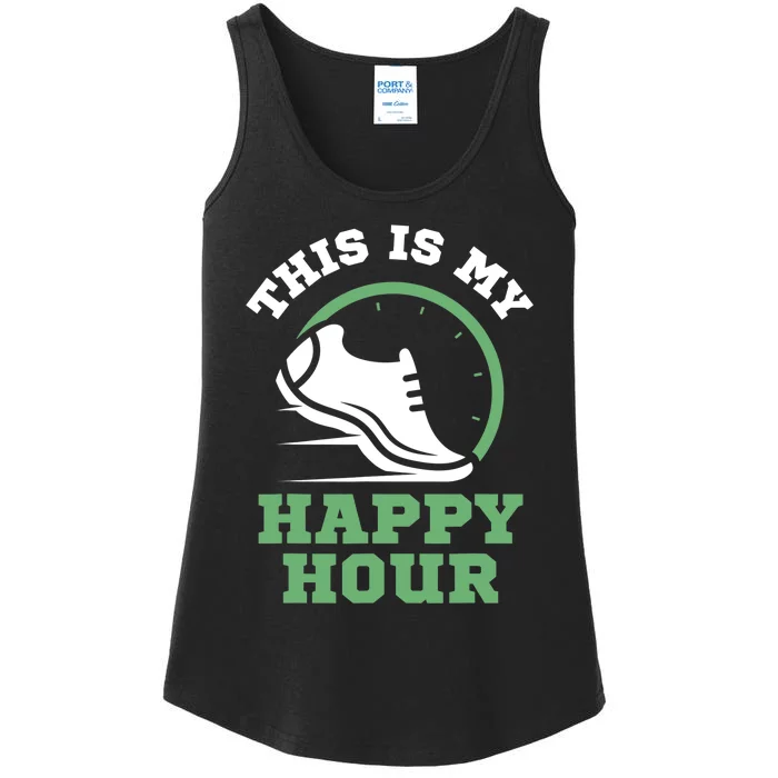 Cross Country Or Run Or This Is My Happy Hour Running Ladies Essential Tank