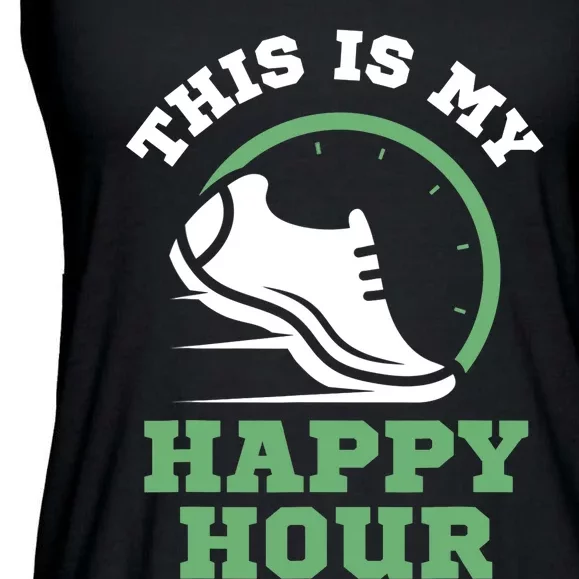 Cross Country Or Run Or This Is My Happy Hour Running Ladies Essential Flowy Tank