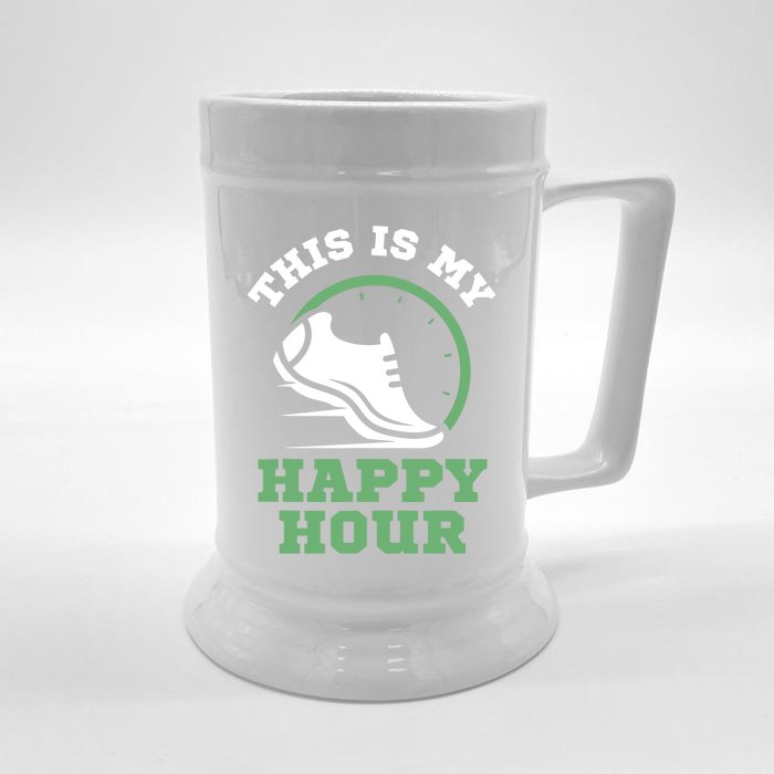 Cross Country Or Run Or This Is My Happy Hour Running Front & Back Beer Stein