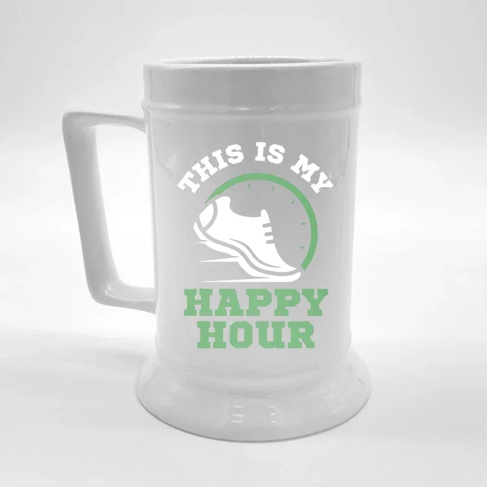 Cross Country Or Run Or This Is My Happy Hour Running Front & Back Beer Stein