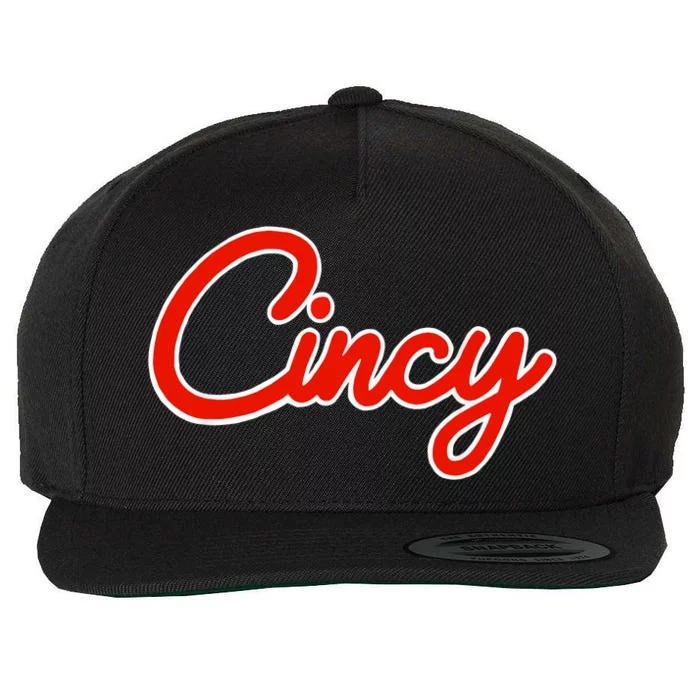 Cincy Cincinnati Ohio Classic Retro Style Vintage Tee Wool Snapback Cap