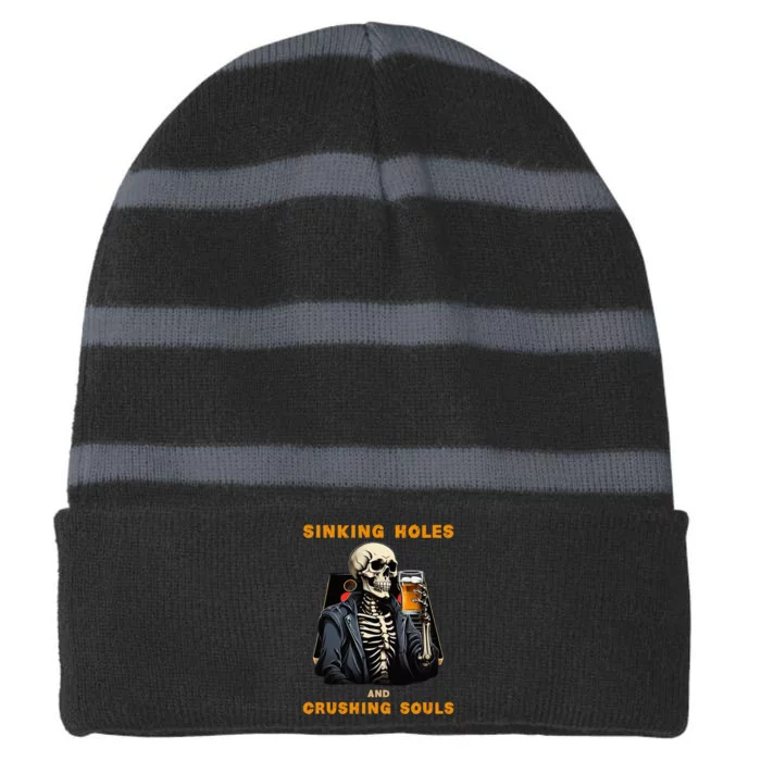 Cornhole Striped Beanie with Solid Band