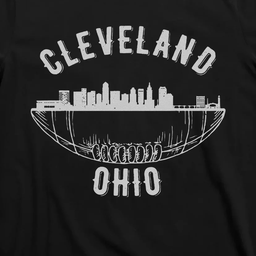 Cool Cleveland Ohio OH Football Skyline Skyscraper Fan Gift T-Shirt