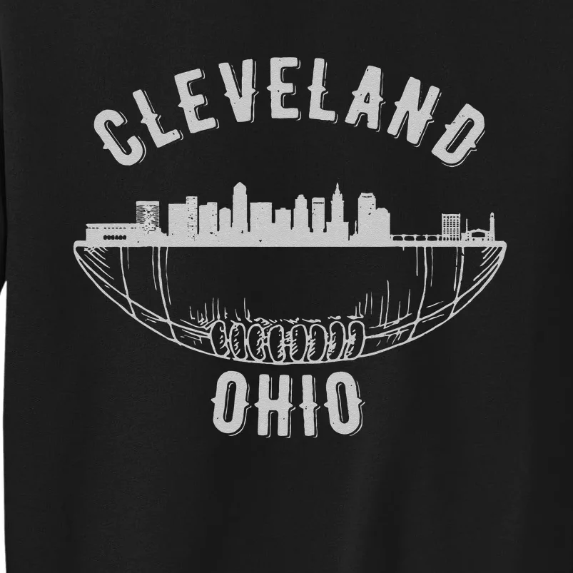 Cool Cleveland Ohio OH Football Skyline Skyscraper Fan Gift Tall Sweatshirt