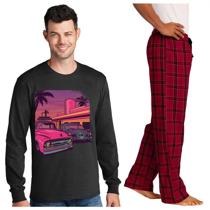 Classic Cruise Old School Retro Vintage Car Long Sleeve Pajama Set