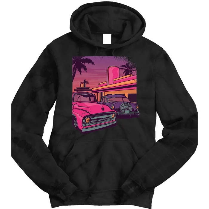 Classic Cruise Old School Retro Vintage Car Tie Dye Hoodie